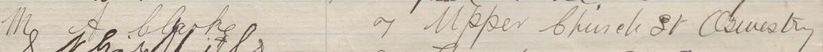 Image of M A Clarke's signature and address in the petition