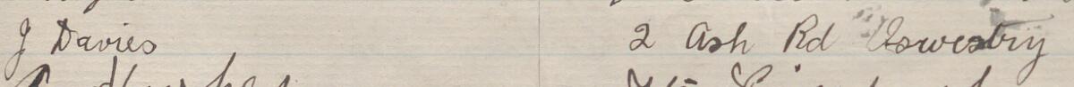 Image of J Davies's signature and address in the petition