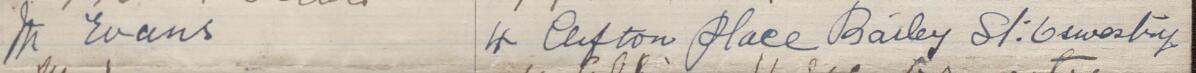 Image of M Evans's signature and address in the petition