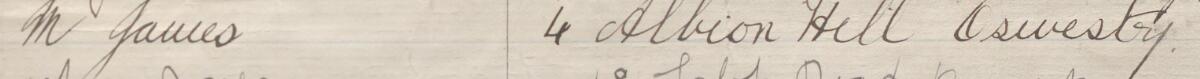 Image of M James's signature and address in the petition