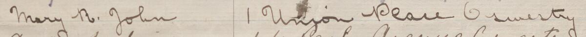 Image of Mary R John's signature and address in the petition