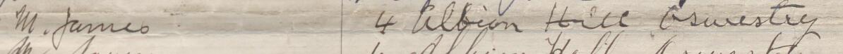 Image of M James's signature and address in the petition