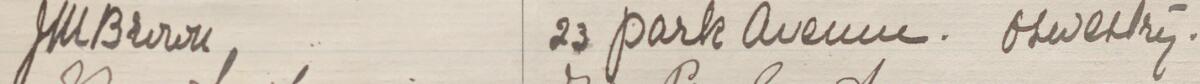 Image of J M Brown's signature and address in the petition