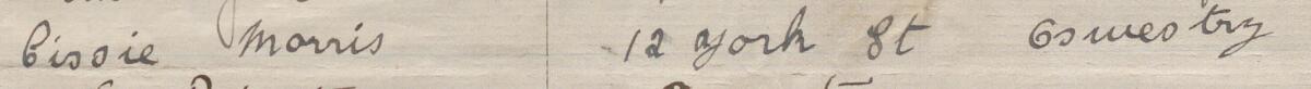 Image of Cissie Morris's signature and address in the petition