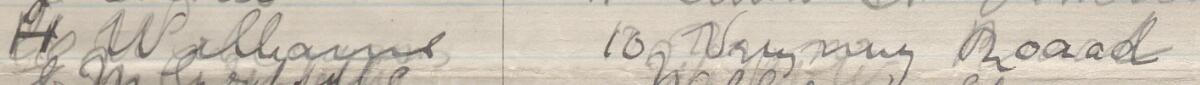 Image of H Williams's signature and address in the petition