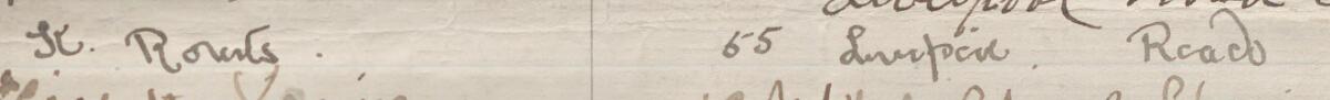Image of H Roberts's signature and address in the petition
