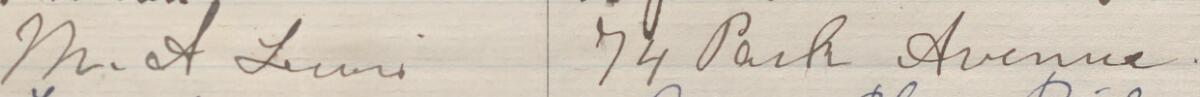 Image of M A Lewis's signature and address in the petition