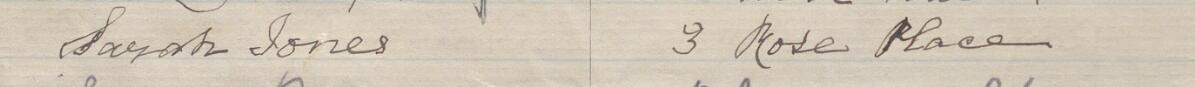 Image of Sarah Jones's signature and address in the petition