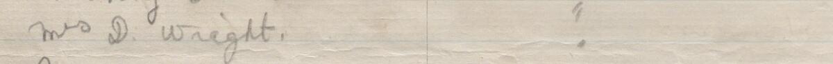 Image of Mrs D Wright's signature and address in the petition