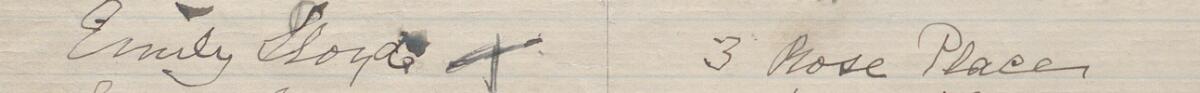Image of Emily Lloyd's signature and address in the petition