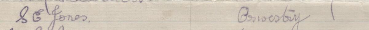 Image of S E Jones's signature and address in the petition