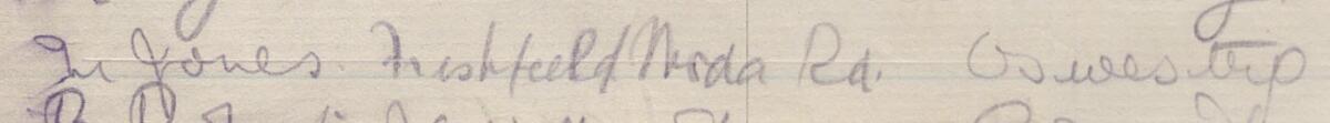 Image of M Jones's signature and address in the petition