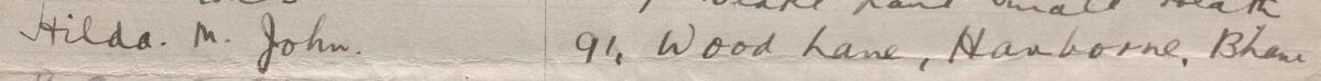 Image of Hilda M John's signature and address in the petition