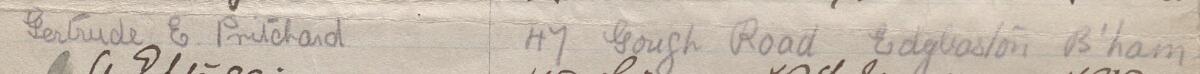 Image of Gertrude E Pritchard's signature and address in the petition