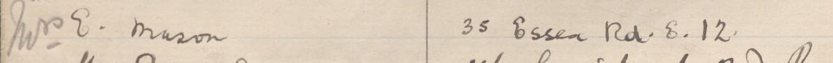 Image of Miss E Mason's signature and address in the petition