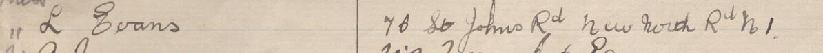 Image of Miss L Evans's signature and address in the petition