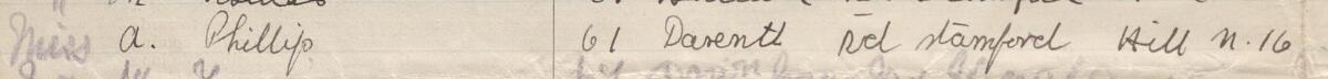 Image of Miss A Phillip's signature and address in the petition