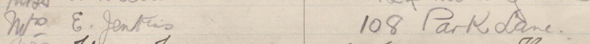 Image of Mrs E Jenkins's signature and address in the petition