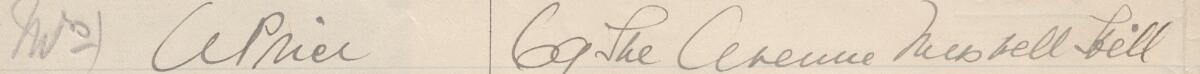 Image of Mrs A Price's signature and address in the petition