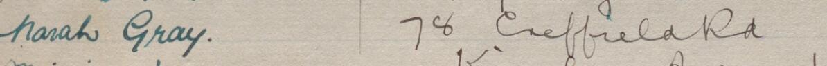Image of Norah Gray's signature and address in the petition