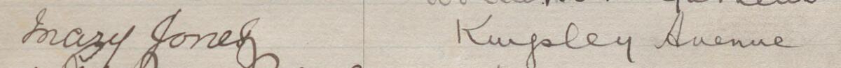 Image of Mary Jones's signature and address in the petition
