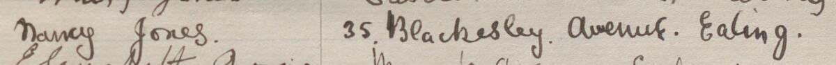 Image of Nancy Jones's signature and address in the petition