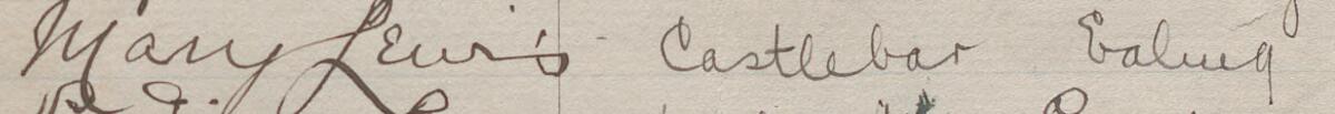 Image of Mary Lewis's signature and address in the petition