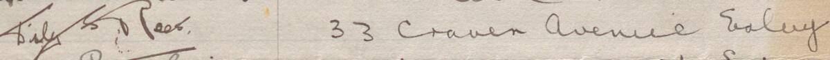 Image of Dilys Rees's signature and address in the petition