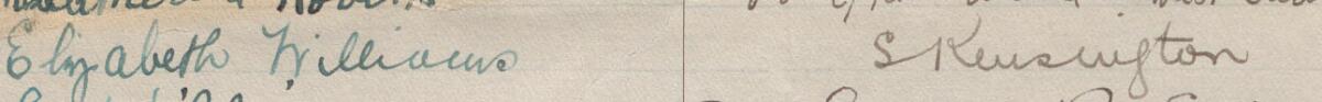 Image of Elizabeth Williams's signature and address in the petition