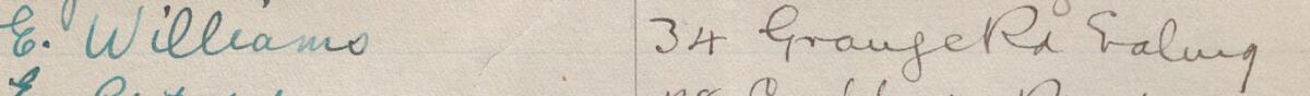 Image of E Williams's signature and address in the petition