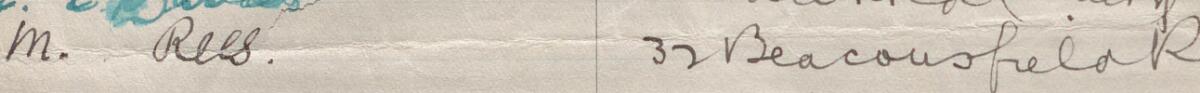 Image of M Rees's signature and address in the petition