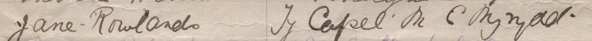Delwedd o lofnod Mark a'i gyfeiriad ar y ddeiseb