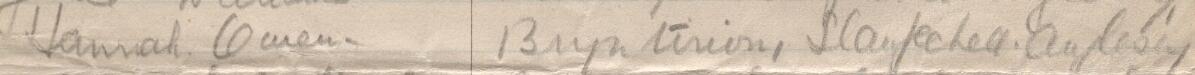 Image of Hannah Owen's signature and address in the petition