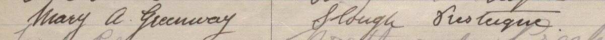 Image of Mary A Greenway's signature and address in the petition