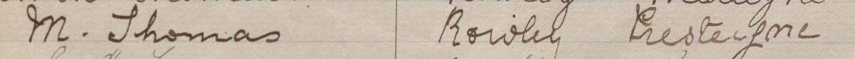 Image of M. Thomas's signature and address in the petition