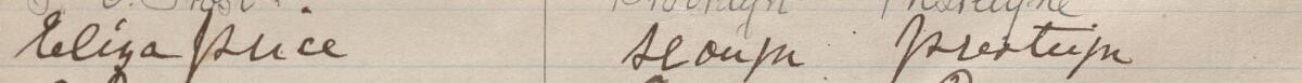 Image of Eliza Price's signature and address in the petition