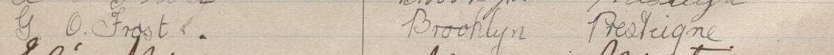 Image of G O. Frost's signature and address in the petition