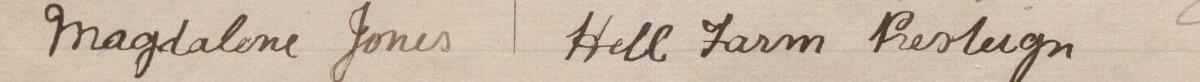 Image of Magdalene Jones's signature and address in the petition