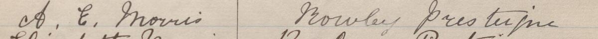 Image of A. E. Morris's signature and address in the petition