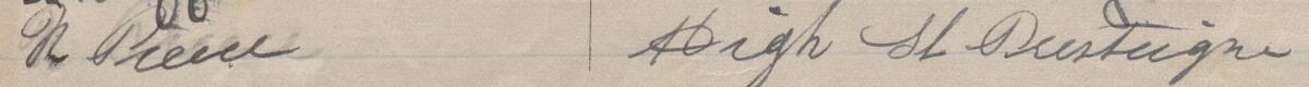 Image of N Preece's signature and address in the petition