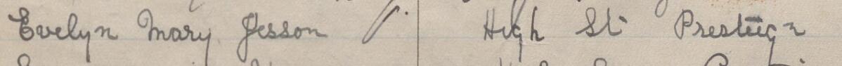 Image of Evelyn Mary Jesson's signature and address in the petition
