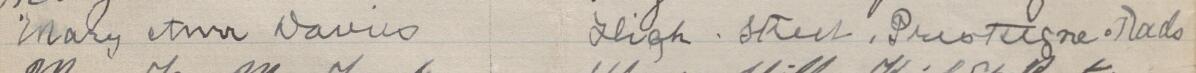 Image of Mary Ann Davies's signature and address in the petition