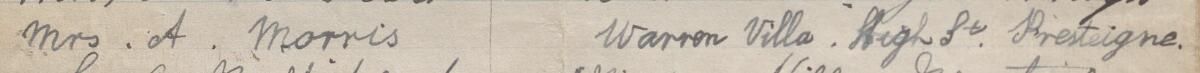 Image of Mrs. A. Morris's signature and address in the petition