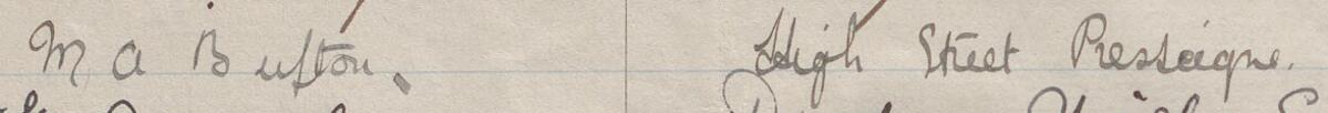 Image of M A Bufton's signature and address in the petition