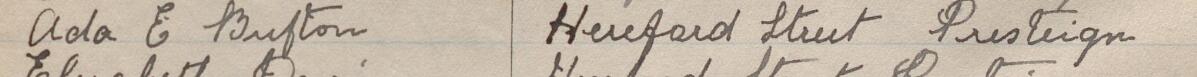 Image of Ada E Bufton's signature and address in the petition