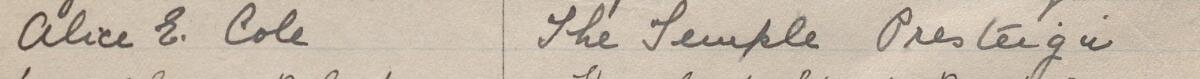 Image of Alice E Cole's signature and address in the petition