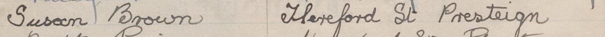 Image of Susan Brown's signature and address in the petition