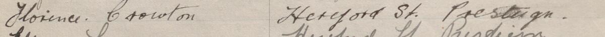 Image of Florence Crowton's signature and address in the petition