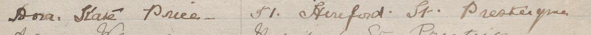 Image of Dora Kate Price's signature and address in the petition