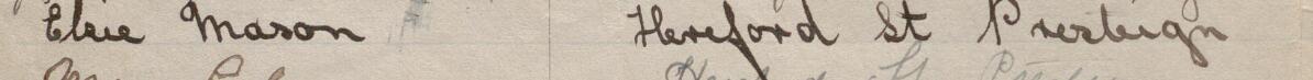Image of Elsie Mason's signature and address in the petition